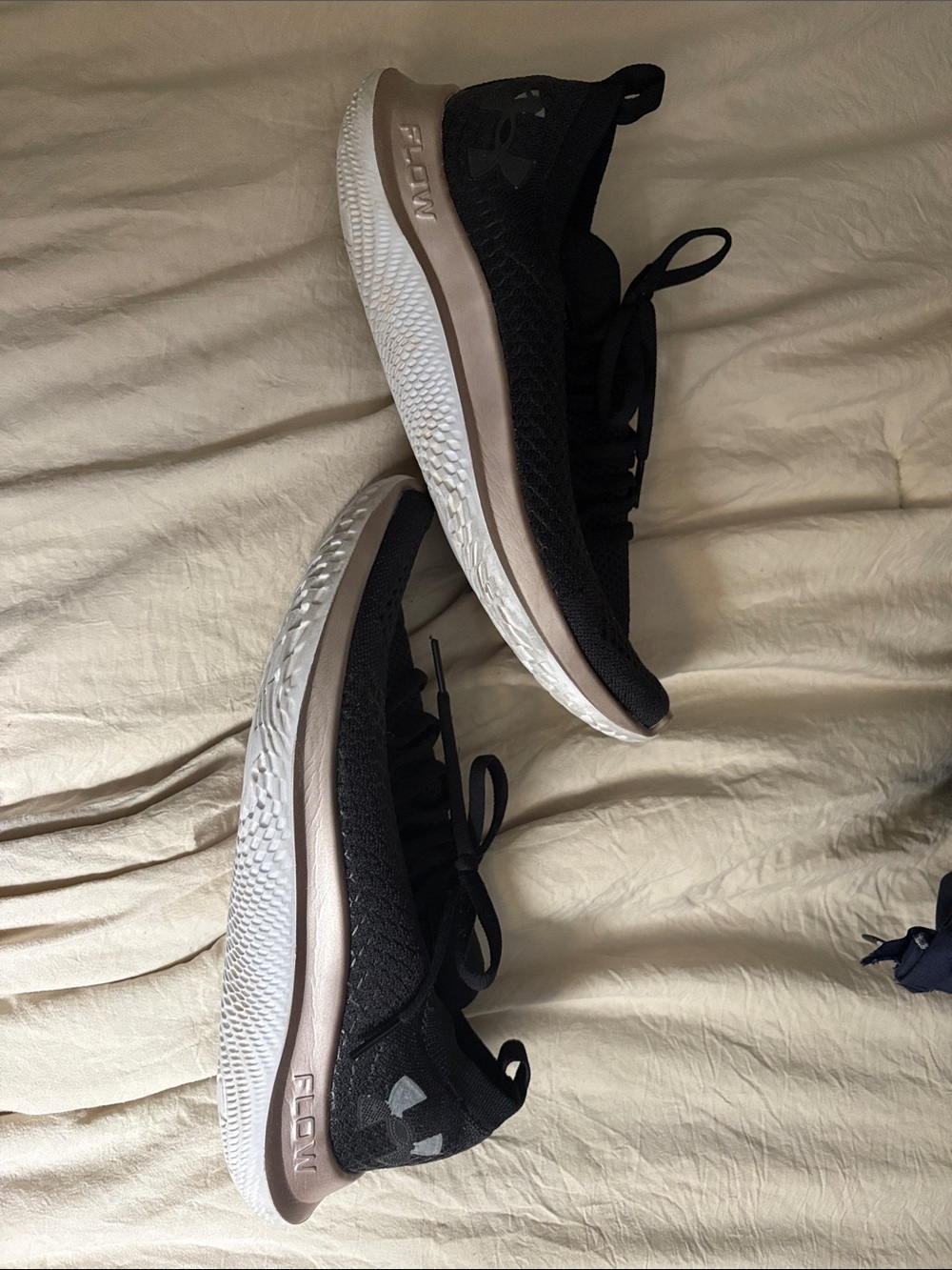 Under Armour Women's Black Running Sneakers with Rose-Gold Midsole Accent new